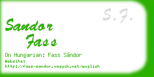sandor fass business card